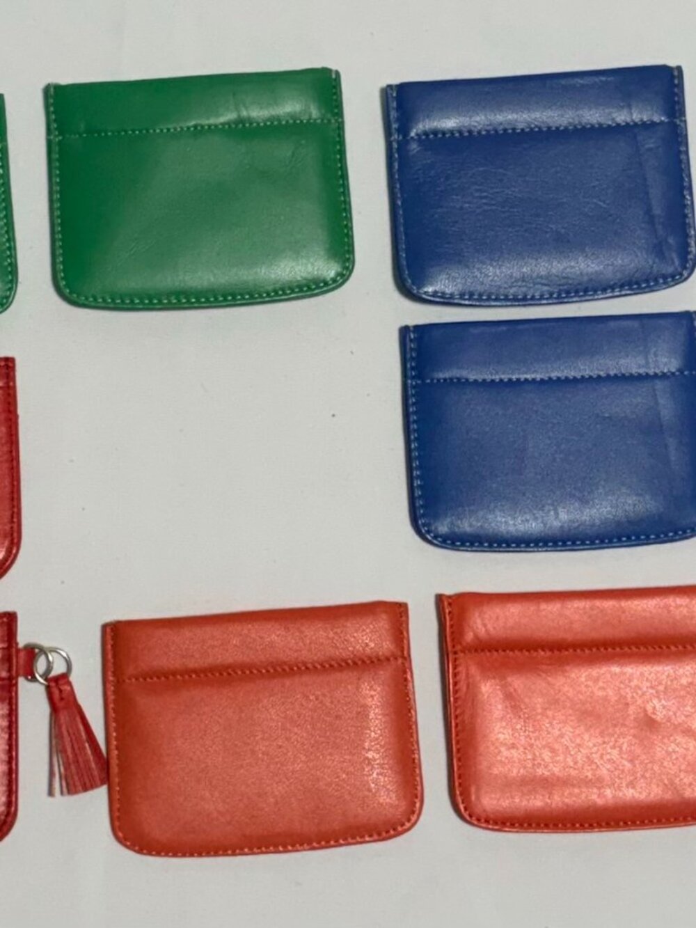Lot of 10 Winn Leather Squeeze Coin Pouch ID Holders Multicolored Wholesale New